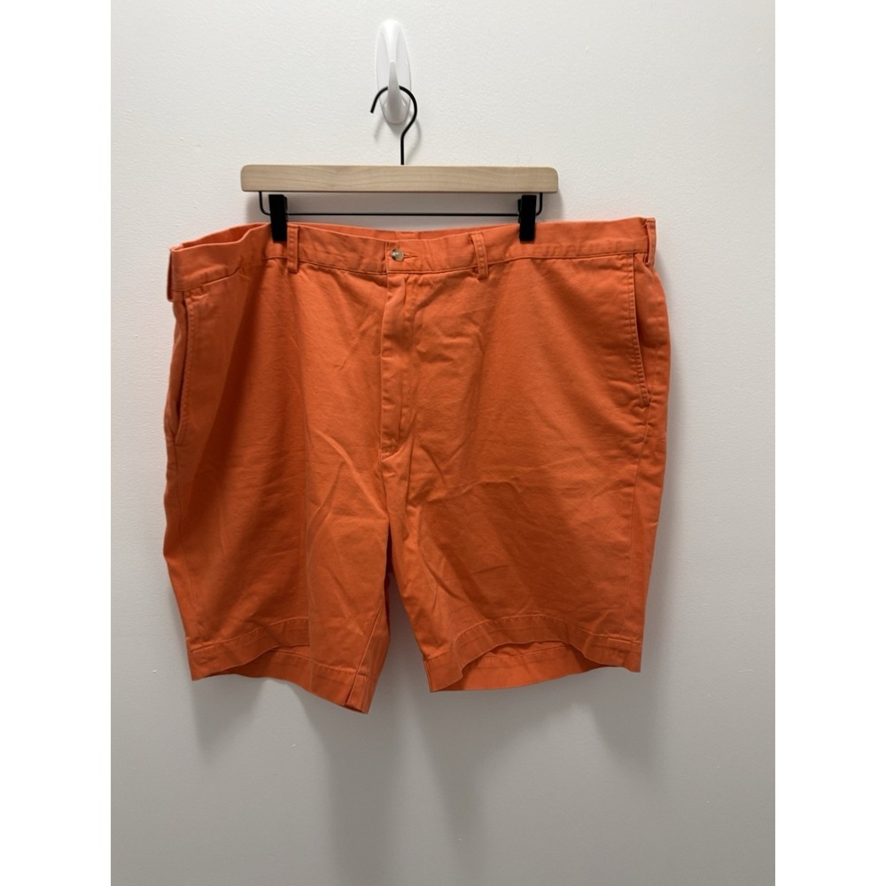 Polo Ralph Lauren Mens 48B Orange Chino Shorts Flat Front Cotton Casual Preppy